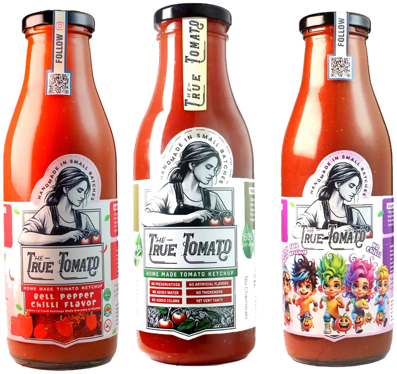 The Flavorful Trio — Bell Pepper Chilli, Classic and Kids No Chilli bottles side by side